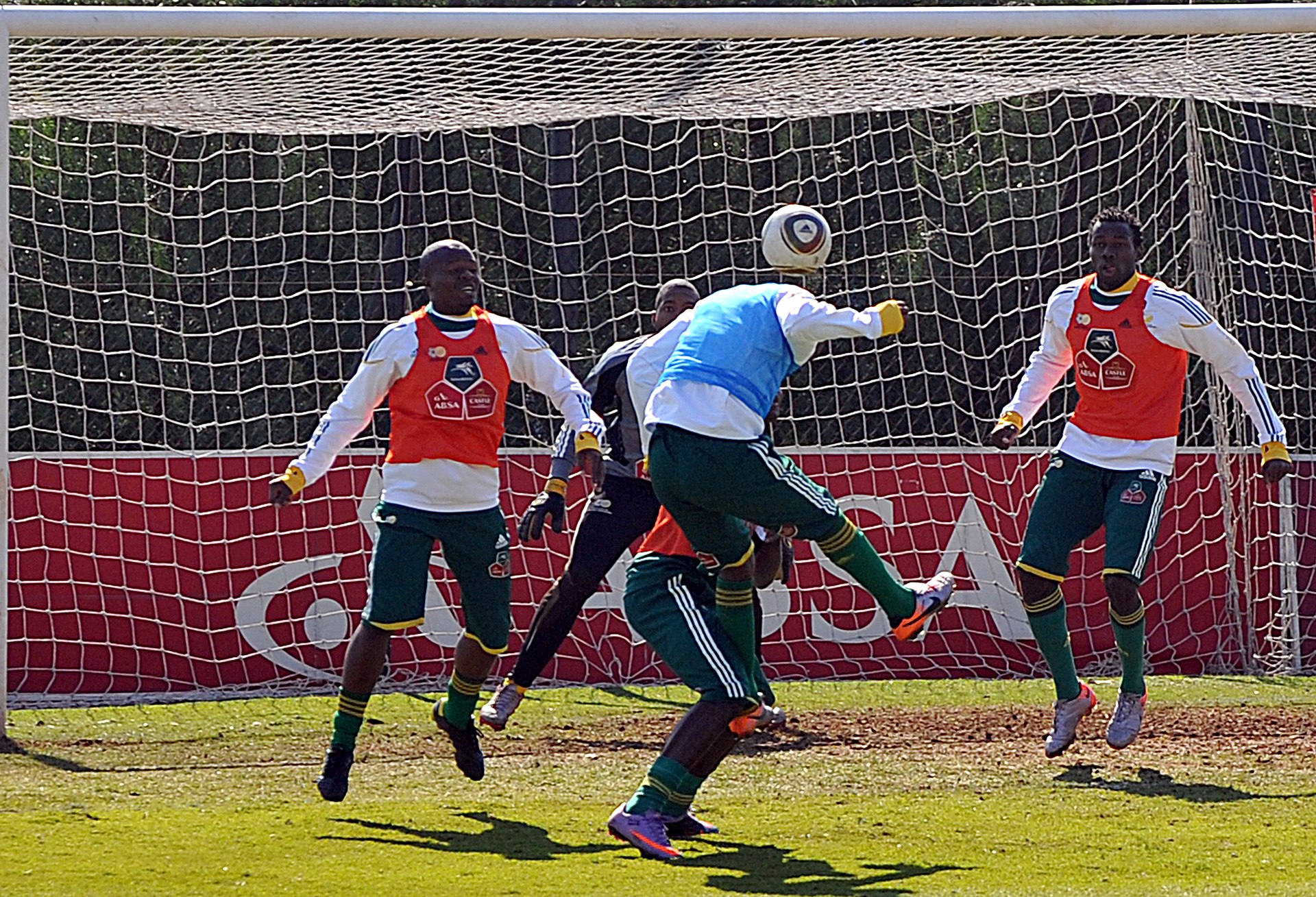 La selección de Sudáfrica se entrena antes del Mundial de 2010