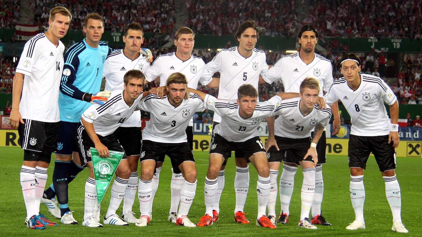 La selección de Alemania, con Miroslav Klose, en un partido de clasificación en 2012