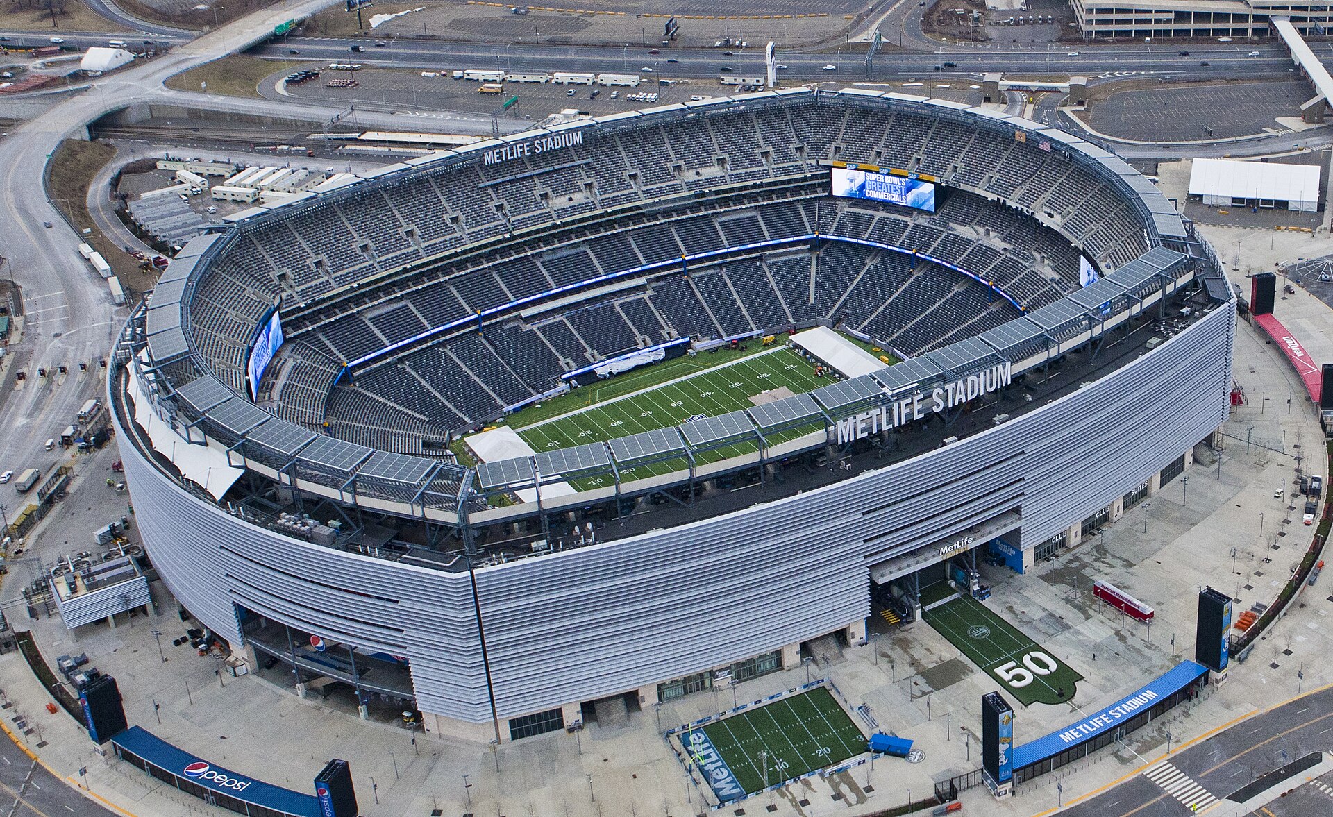 Vista aérea del MetLife Stadium, sede de la final del Mundial 2026